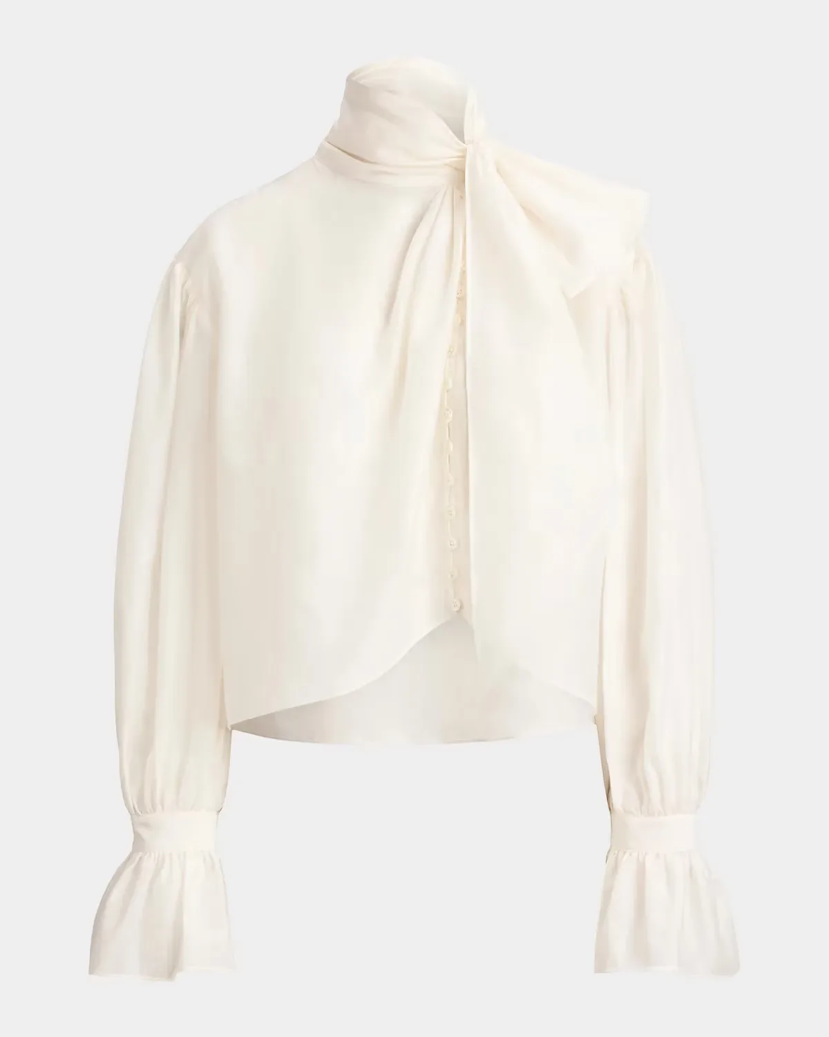 Tieneck Cotton-Silk Organdy Shirt