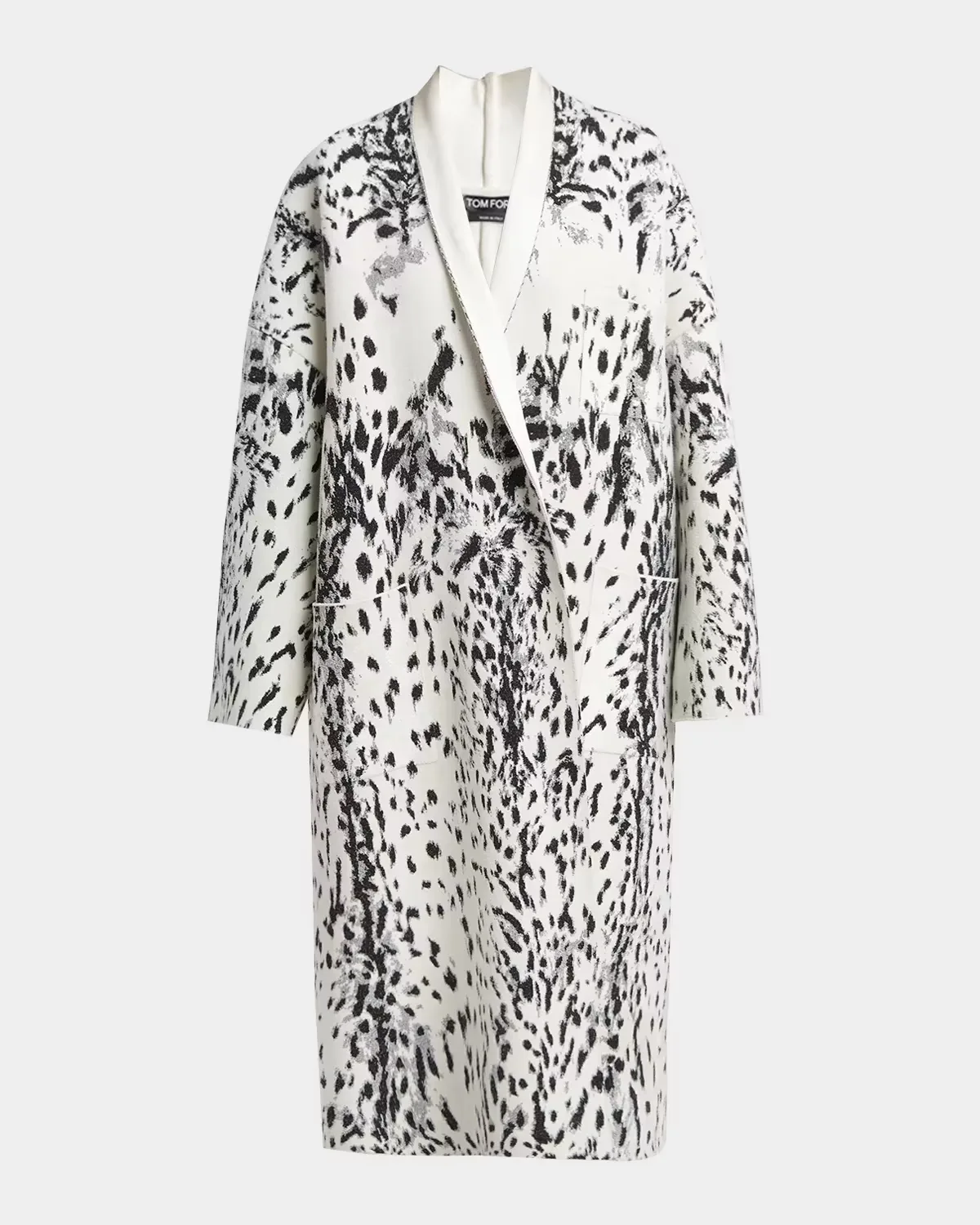 Lynx Jacquard Compact Velvet Viscose Oversized Sculptural Coat