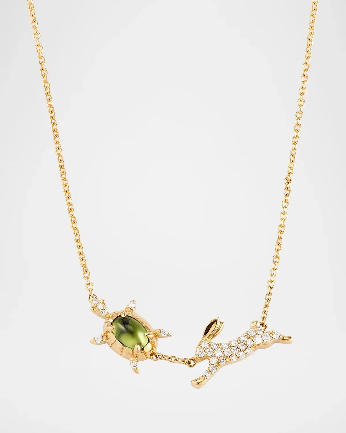 The Tortoise and the Hare 18K Gold Diamond Necklace by Monica Rich Kosann