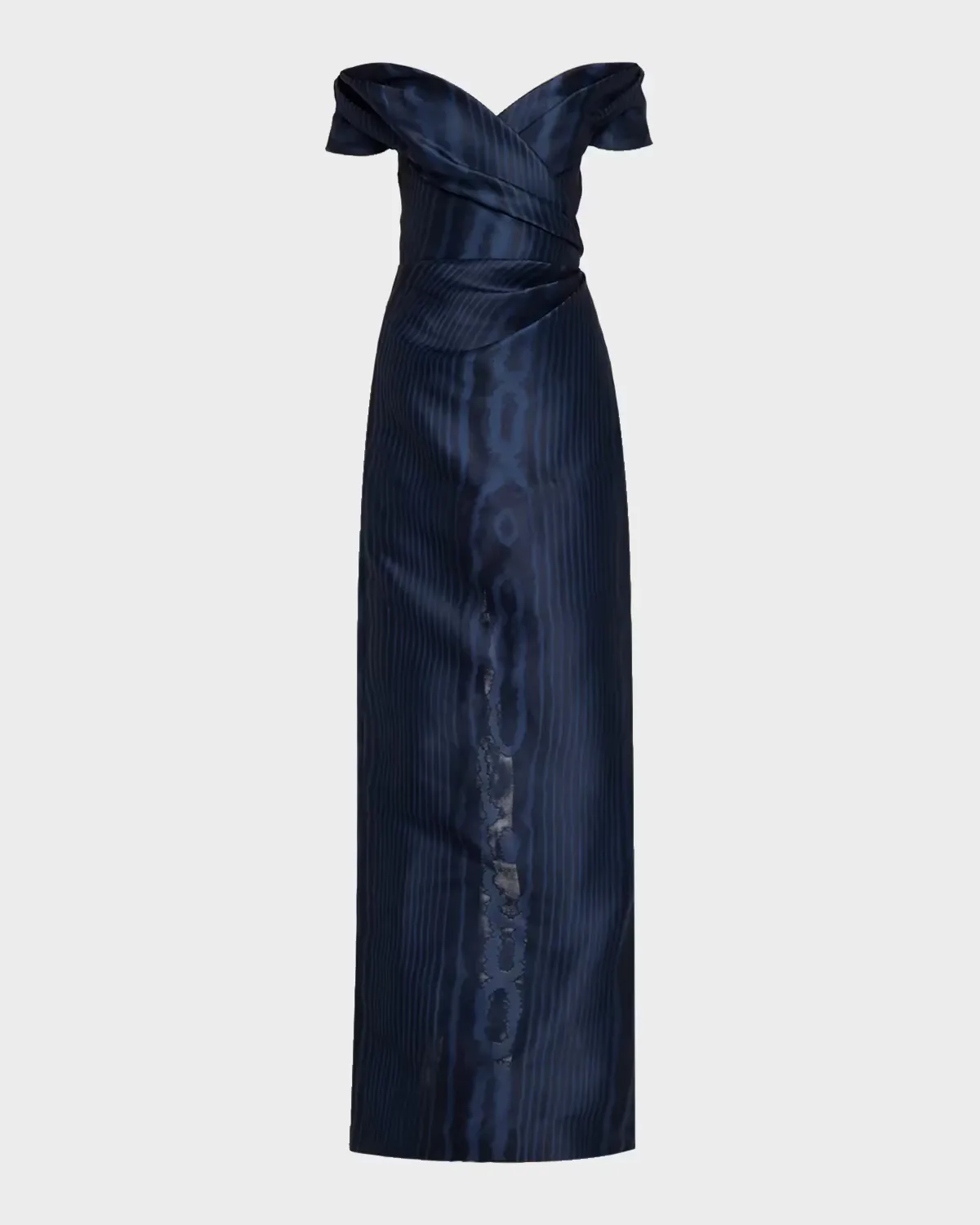 Off-The-Shoulder Moire Silk Gazar Gown by Oscar de la Renta