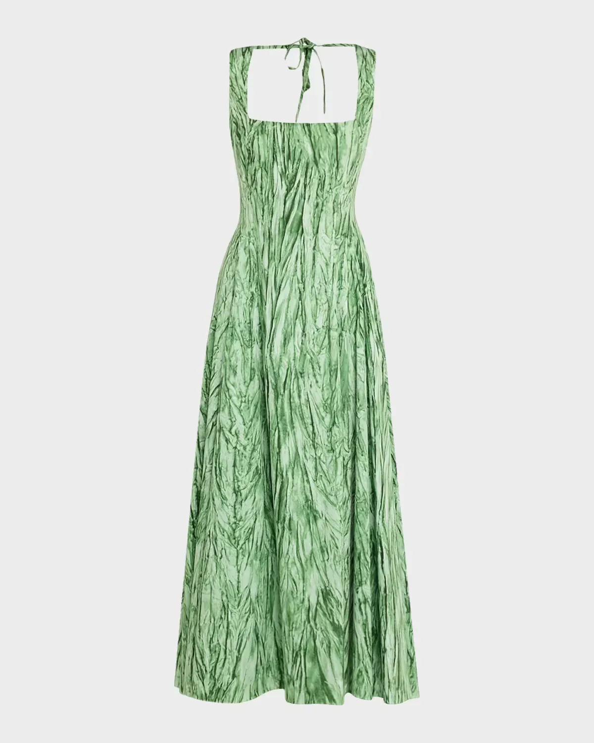 Sleeveless Velvet-Print Cotton Poplin Sateen Midi Dress by Oscar de la Renta