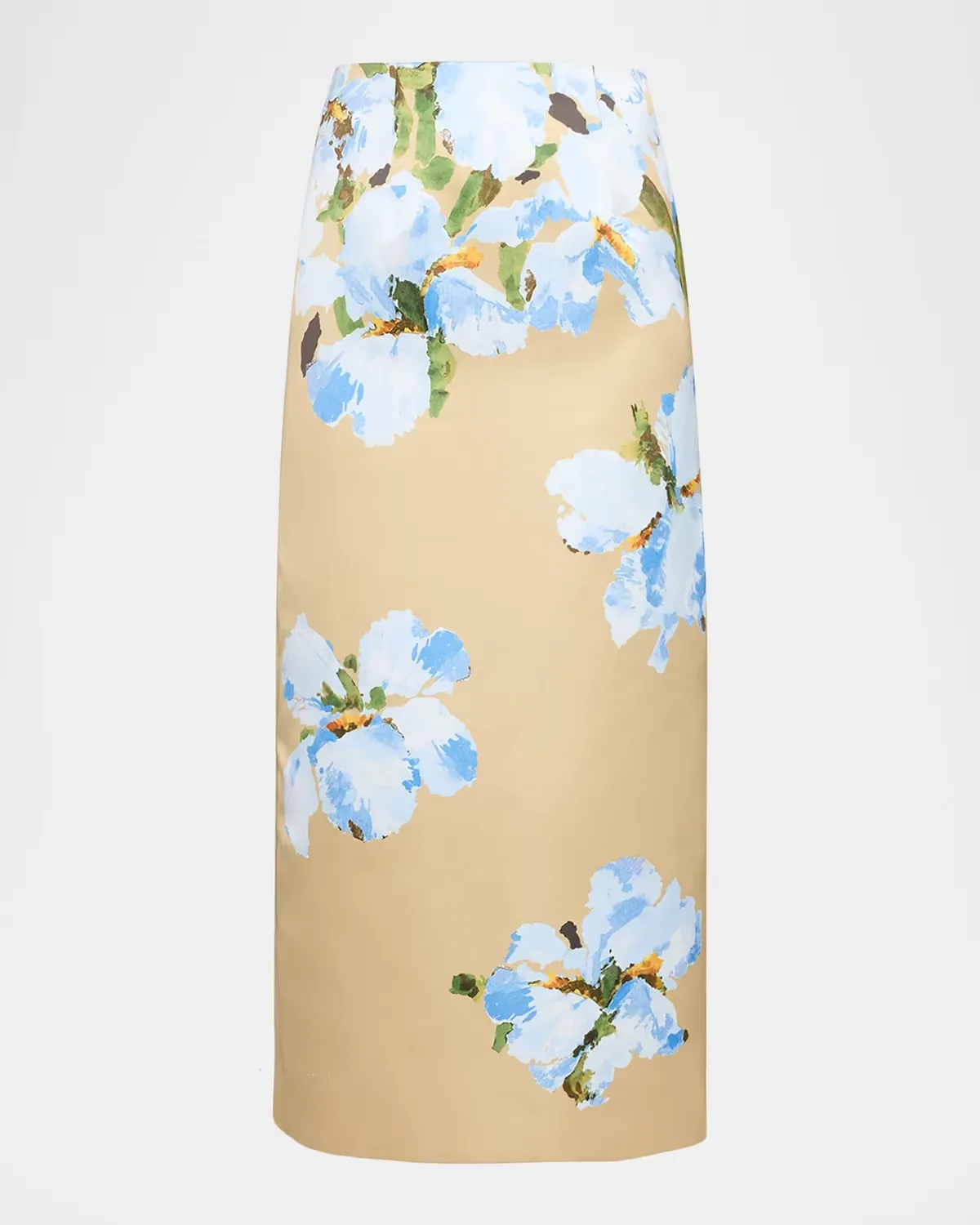 Watercolor Iris Midi Skirt by Oscar de la Renta