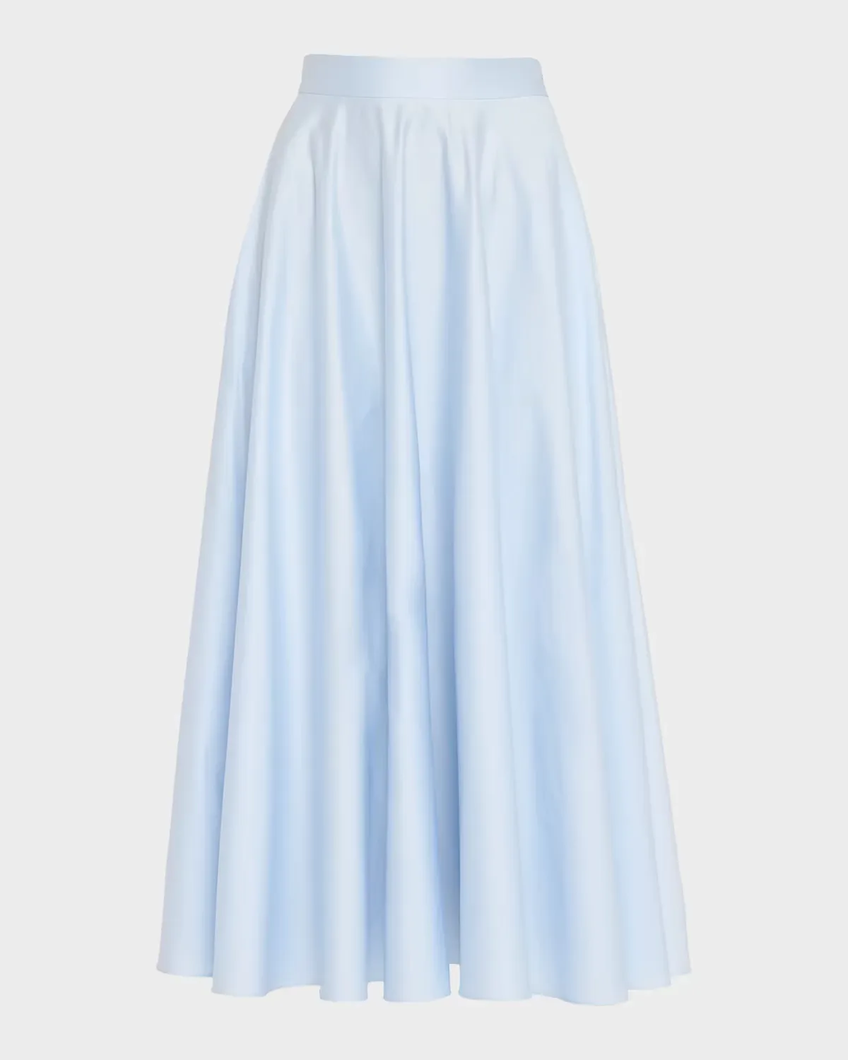 Cotton Poplin Sateen Midi Circle Skirt by Oscar de la Renta
