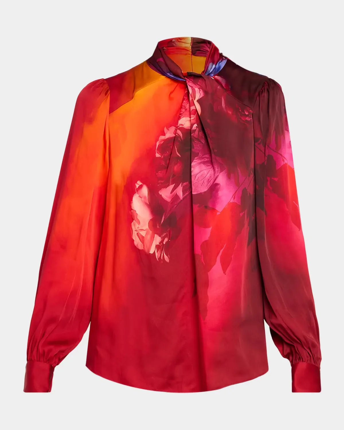 The Lola Gradient Floral Silk-Blend Blouse by Elie Tahari