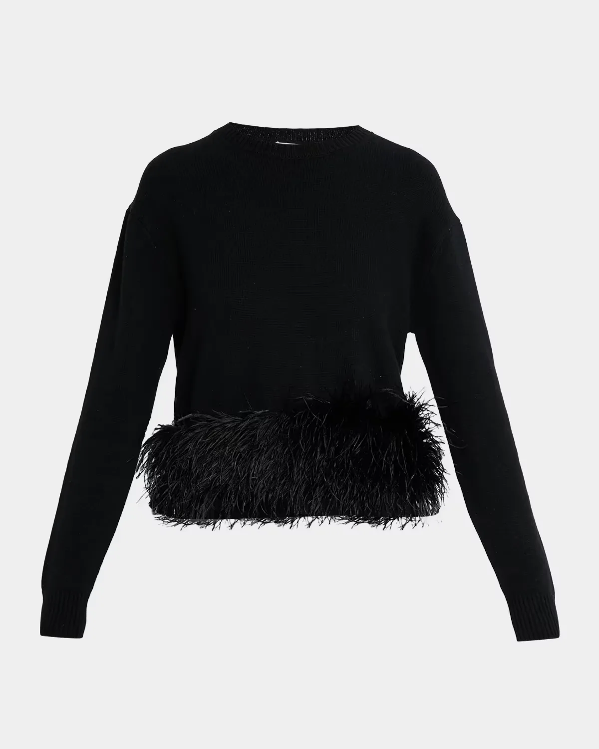 Lana Feather Trim Wool-Blend Top by Ramy Brook