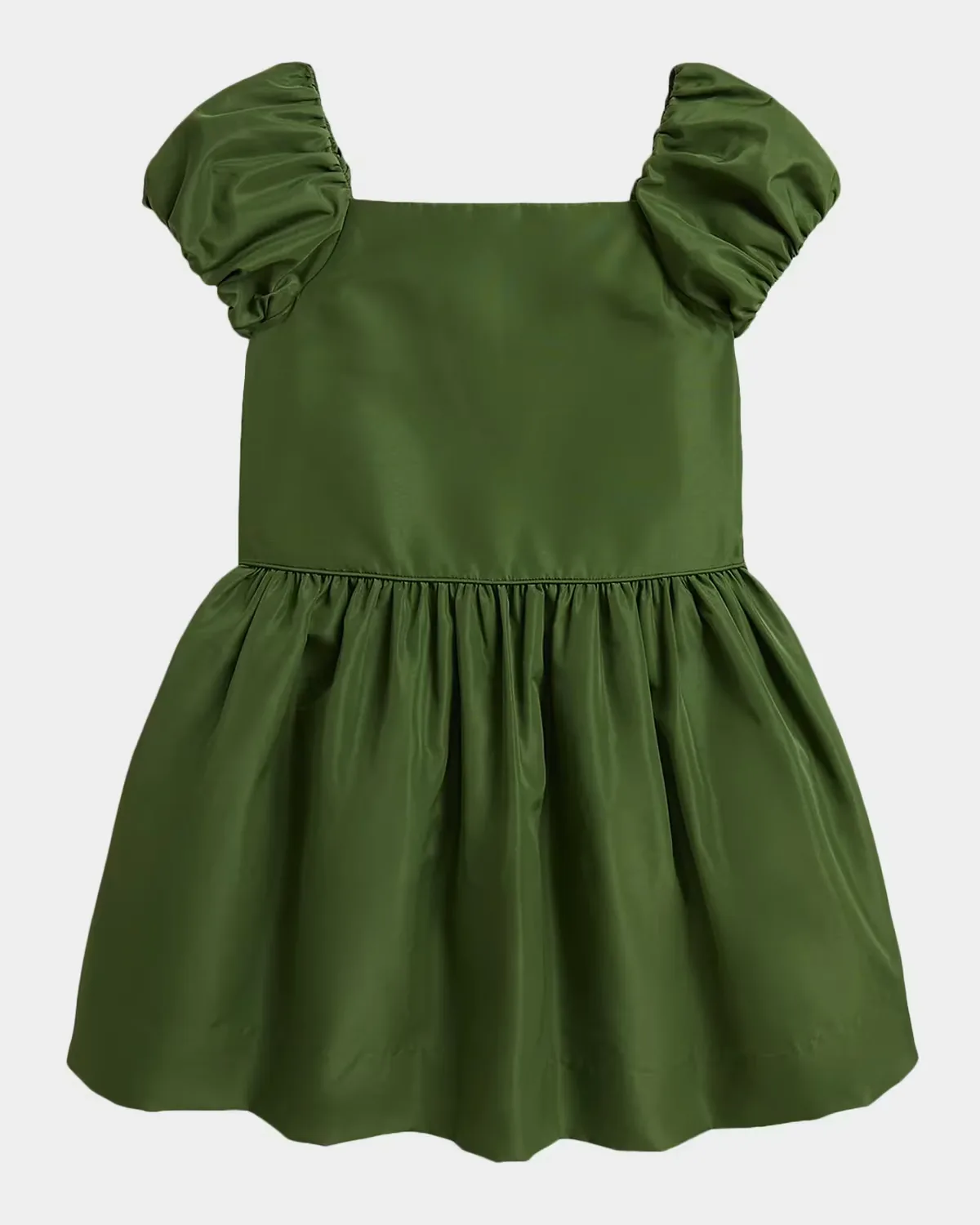 Puff-Sleeve Fit & Flare Taffeta Dress by Polo Ralph Lauren