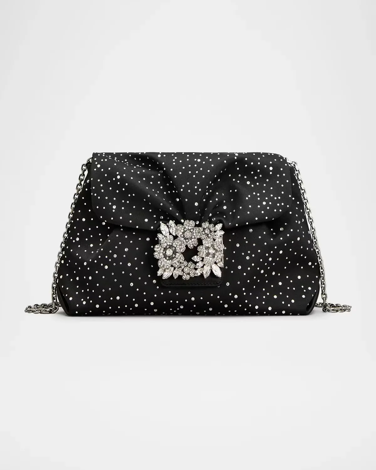 Bouquet Mini Rhinestone Satin Shoulder Bag by Roger Vivier