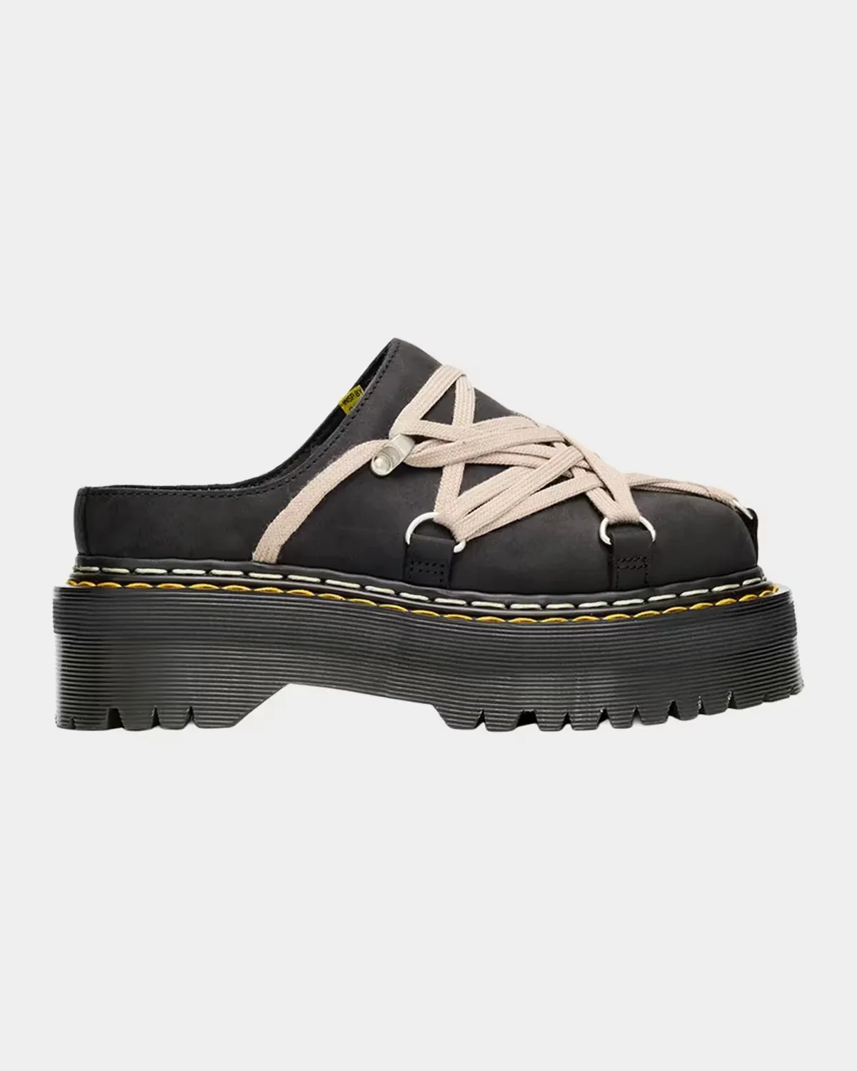 Dr. Martens Quad Sole Megalace Leather Mules by Dr. Martens