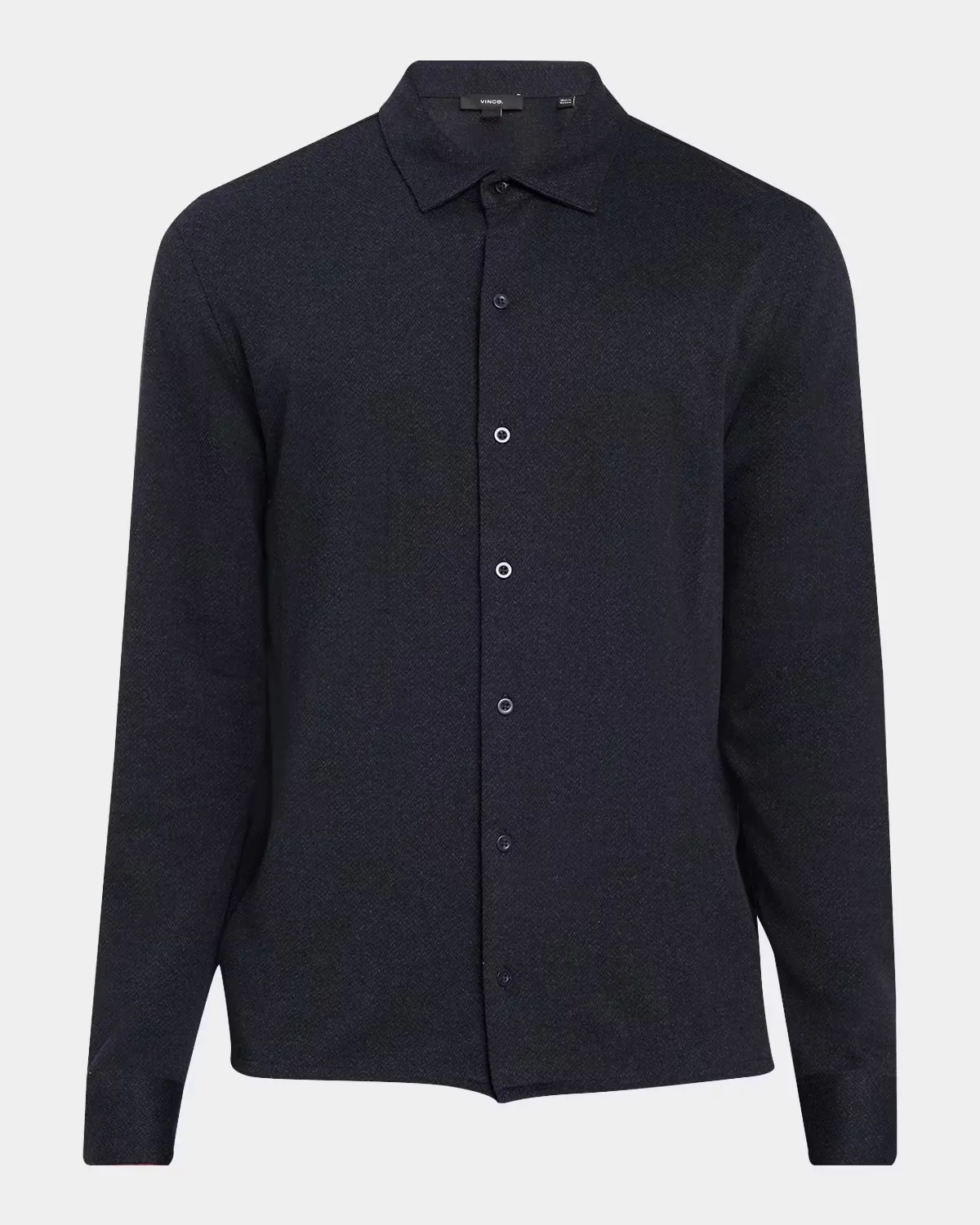 Micro-Herringbone Button-Down Shirt by Vince
