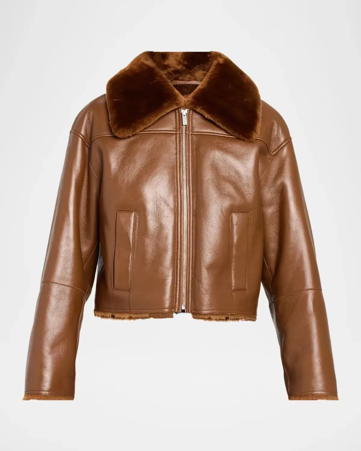 Crop Shearling Jacket by Theory