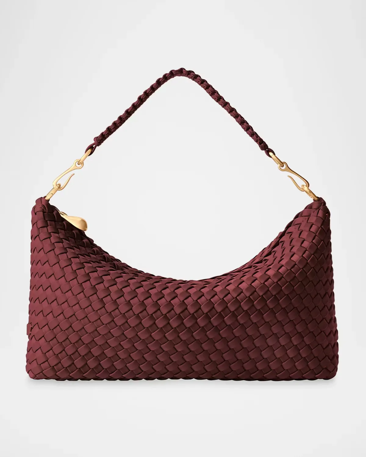 Porto Small Half Moon Woven Neoprene Bag by NAGHEDI