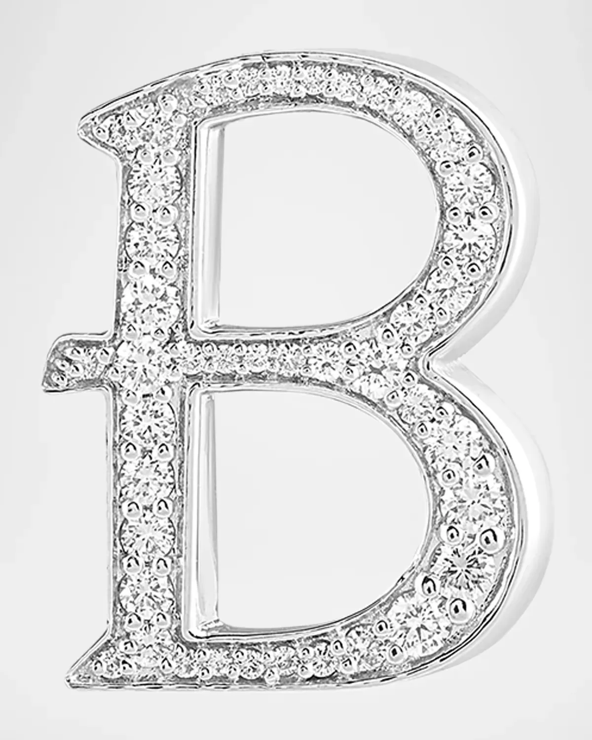 18K White Gold Diamond Alphabet Bag Charm, B by Ashna Mehta