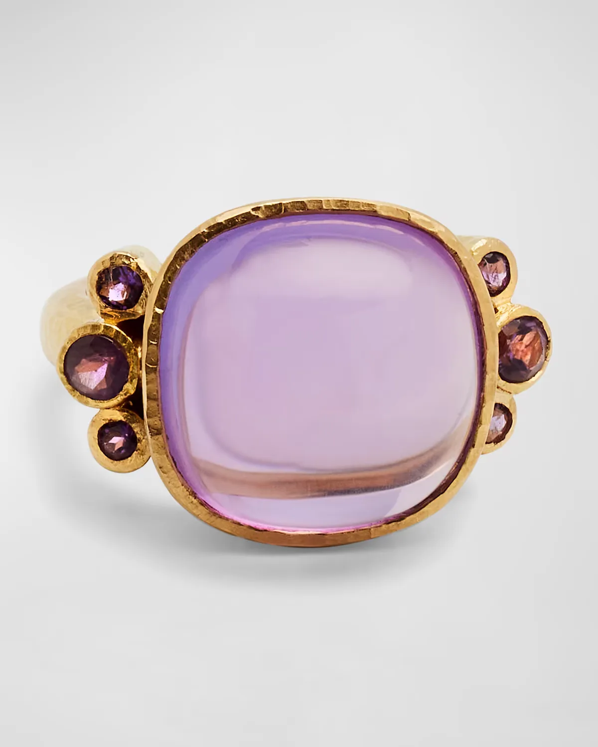 19K Amethyst Cushion Ring by Elizabeth Locke