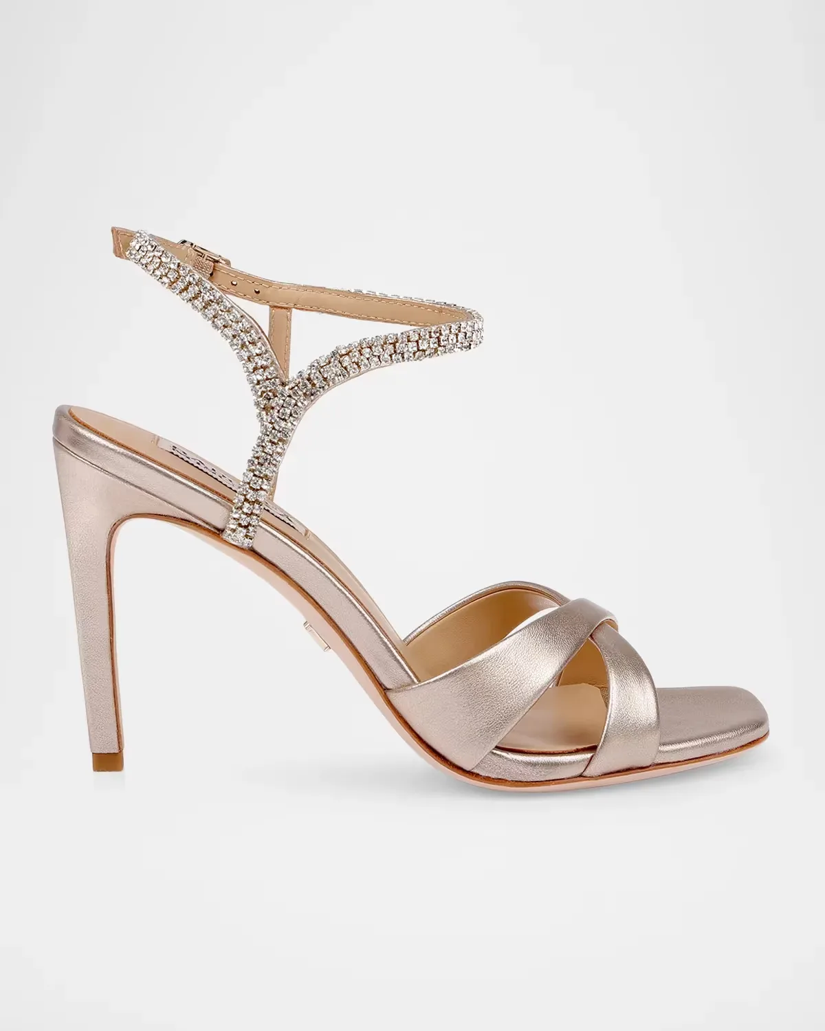 Reagan 95MM Crystal-Embellished Leather Sandals by Badgley Mischka