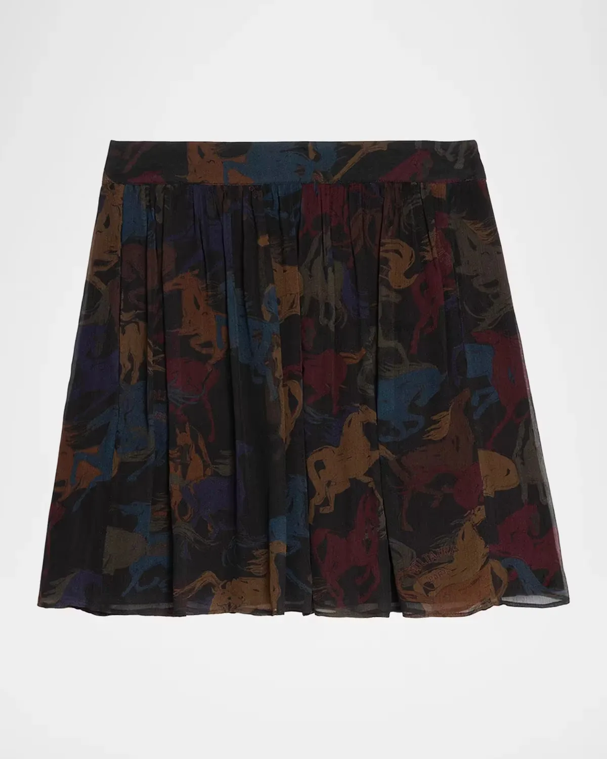 Jadys Mousseline Horse-Printed A-Line Miniskirt by Zadig & Voltaire