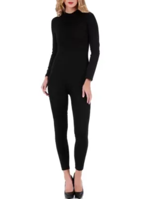 Mock Neck Full Body Jumpsuit by Instantfigure