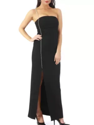 Rhinestone Strap Evening Long Dress by Instantfigure