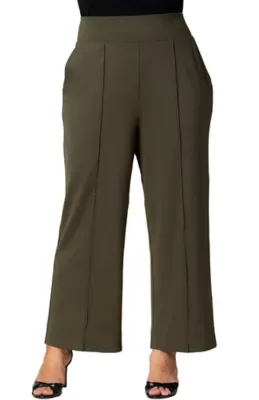 Polished Wide Leg Ponte Pants by Kiyonna