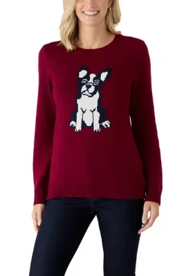 Long Sleeve Crew Intarsia Sweater by Kim Rogers