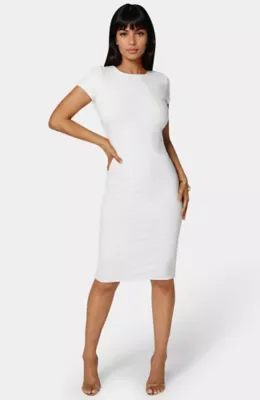Bebe Short Sleeve Midi T-Shirt Ribbed Dress by bebe