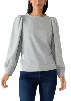 Long Sleeve Bow Sweatshirt by Crown & Ivy