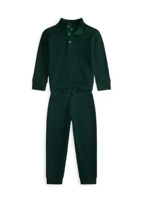 Plaid Estate-Rib Cotton Pullover and Pants by Ralph Lauren