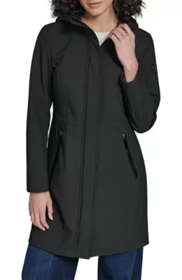 Belted Softshell Jacket with Hood by Karl Lagerfeld