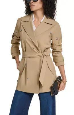 Faux Wool Walker with Button Front by Karl Lagerfeld