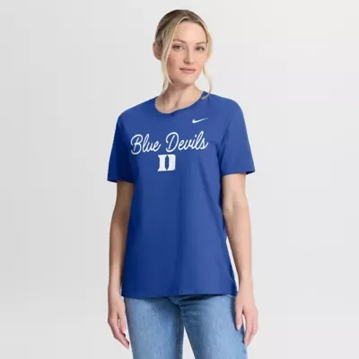 Duke Blue Devils NCAA Duke Devils Script Mantra Logo T-Shirt by Nike