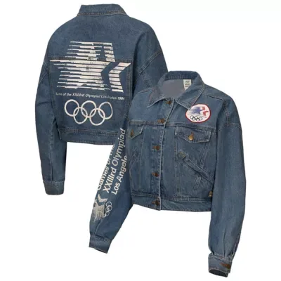 IOC Los Angeles 1984 Summer Olympics Full-Button Jacket - Denim by Outerstuff