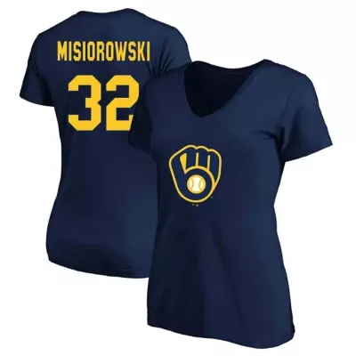 MLB Jacob Misiorowski Milwaukee Brewers Name & Number V-Neck T-Shirt by Fanatics