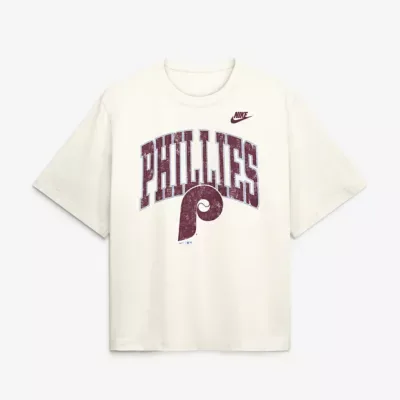 MLB Philadelphia Phillies Arched Distressed Boxy T-Shirt by Nike