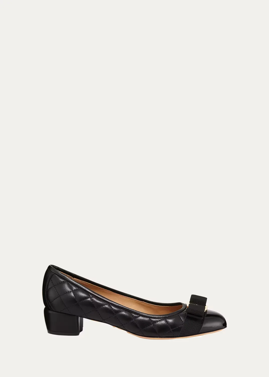 Vara Quilted Bow Ballet Pumps by Ferragamo
