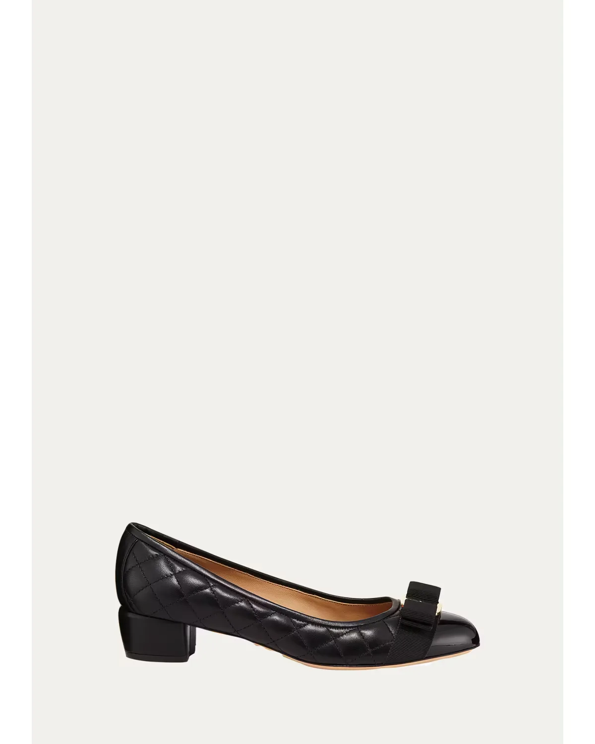 Vara Quilted Bow Ballet Pumps by Ferragamo
