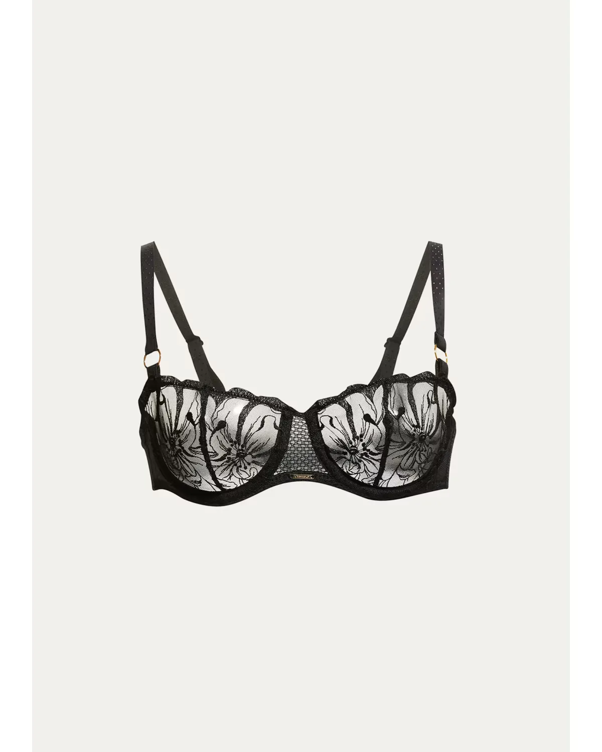 Fleur Floral-Embroidered Scalloped Demi Bra by Chantelle