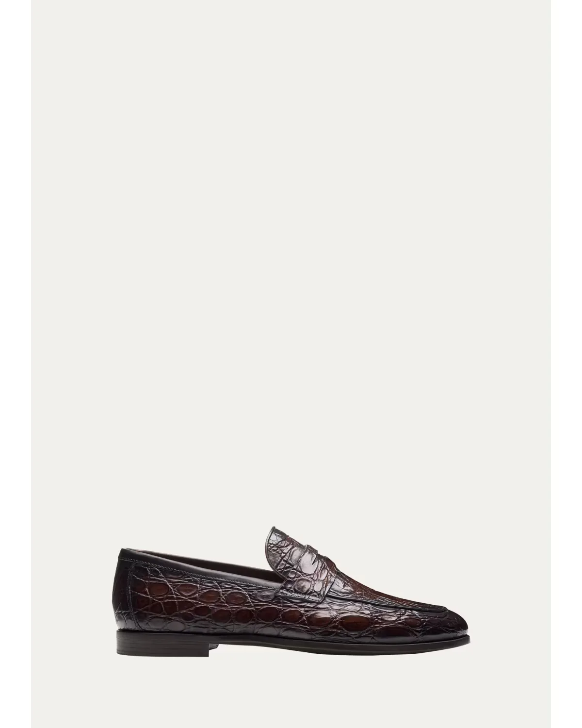 Vicente Croc Leather Penny Loafers by Magnanni