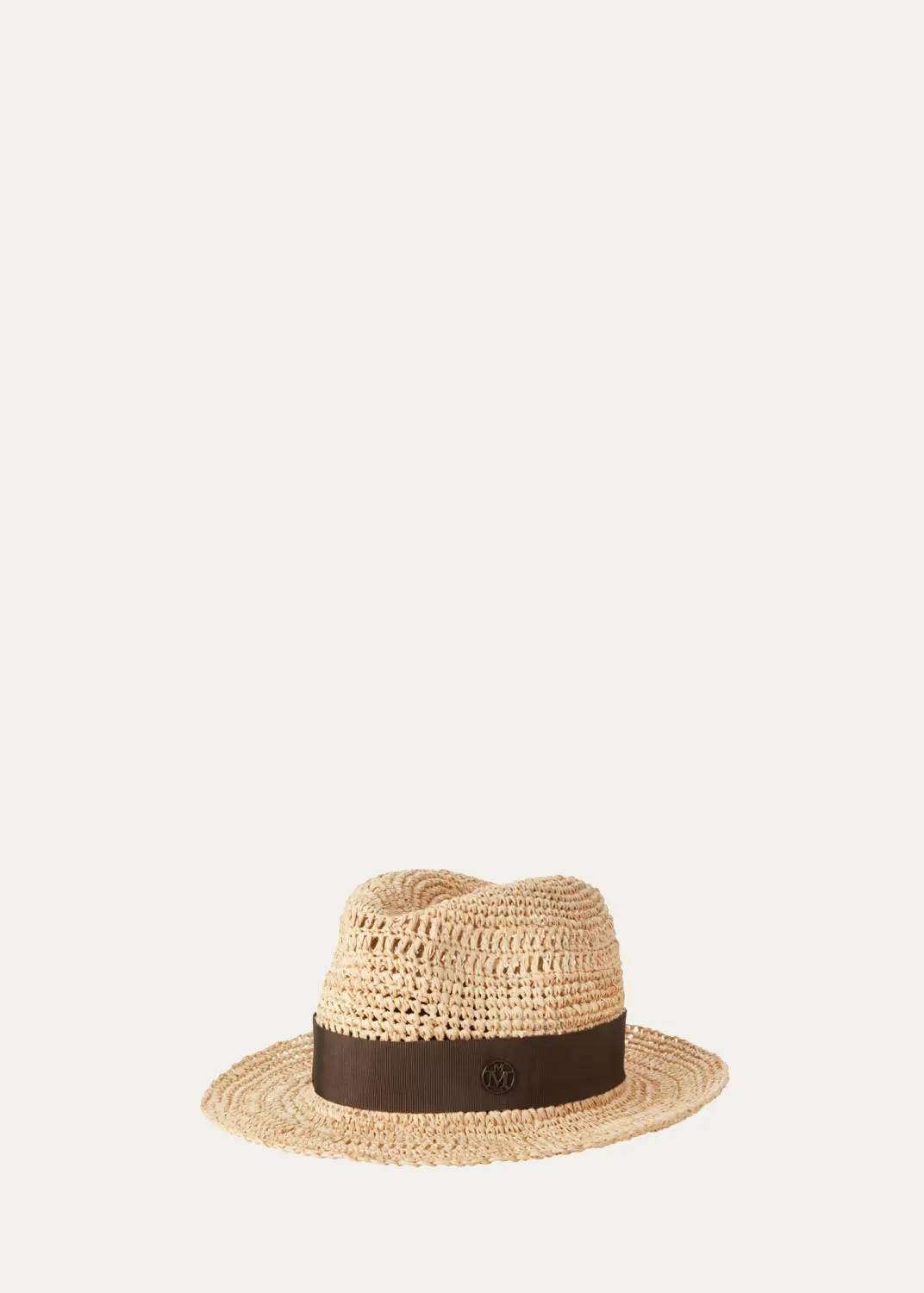 Elias Crochet Raffia Fedora Hat by Maison Michel