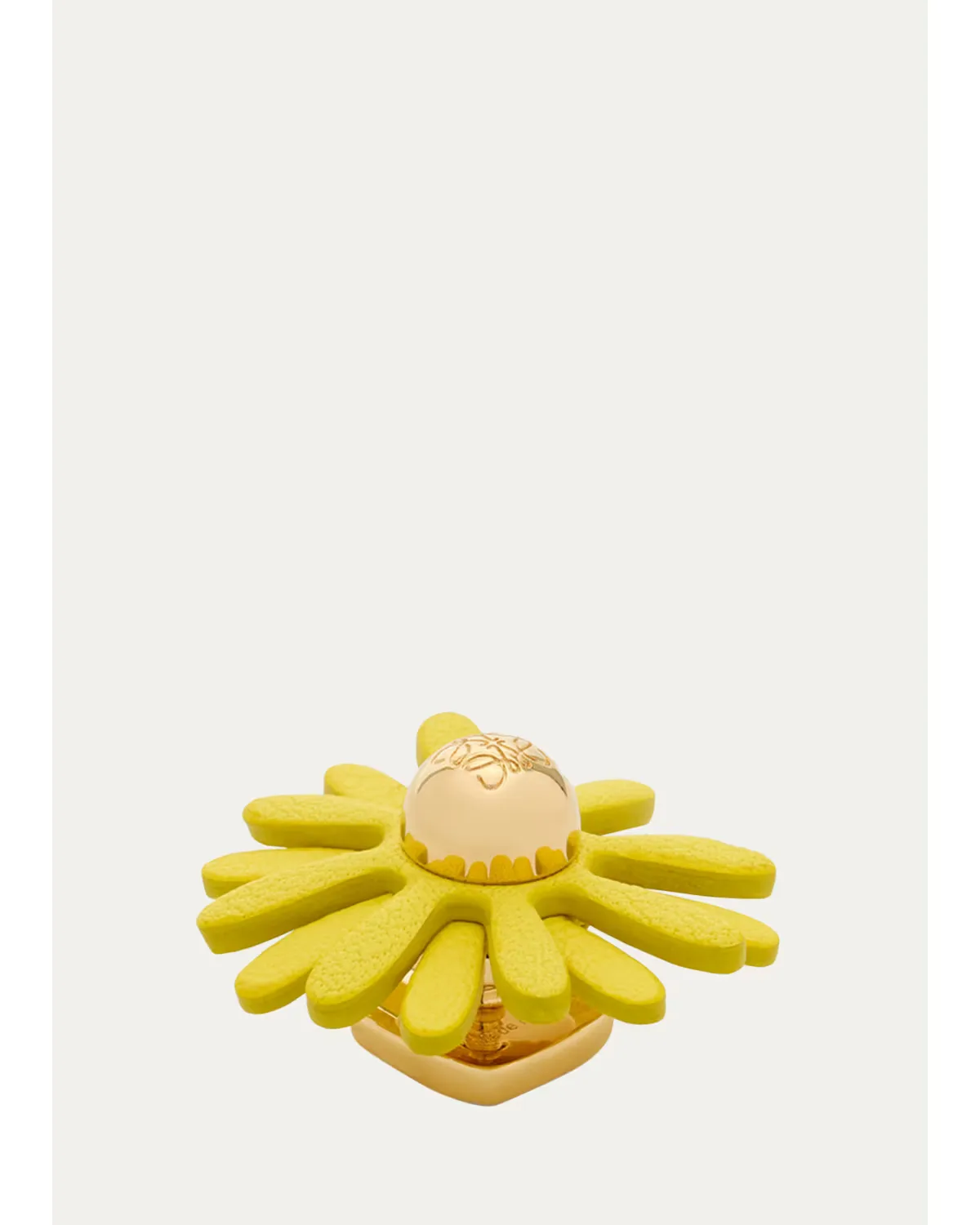 Flower Pin in Brass and Calfskin by LOEWE