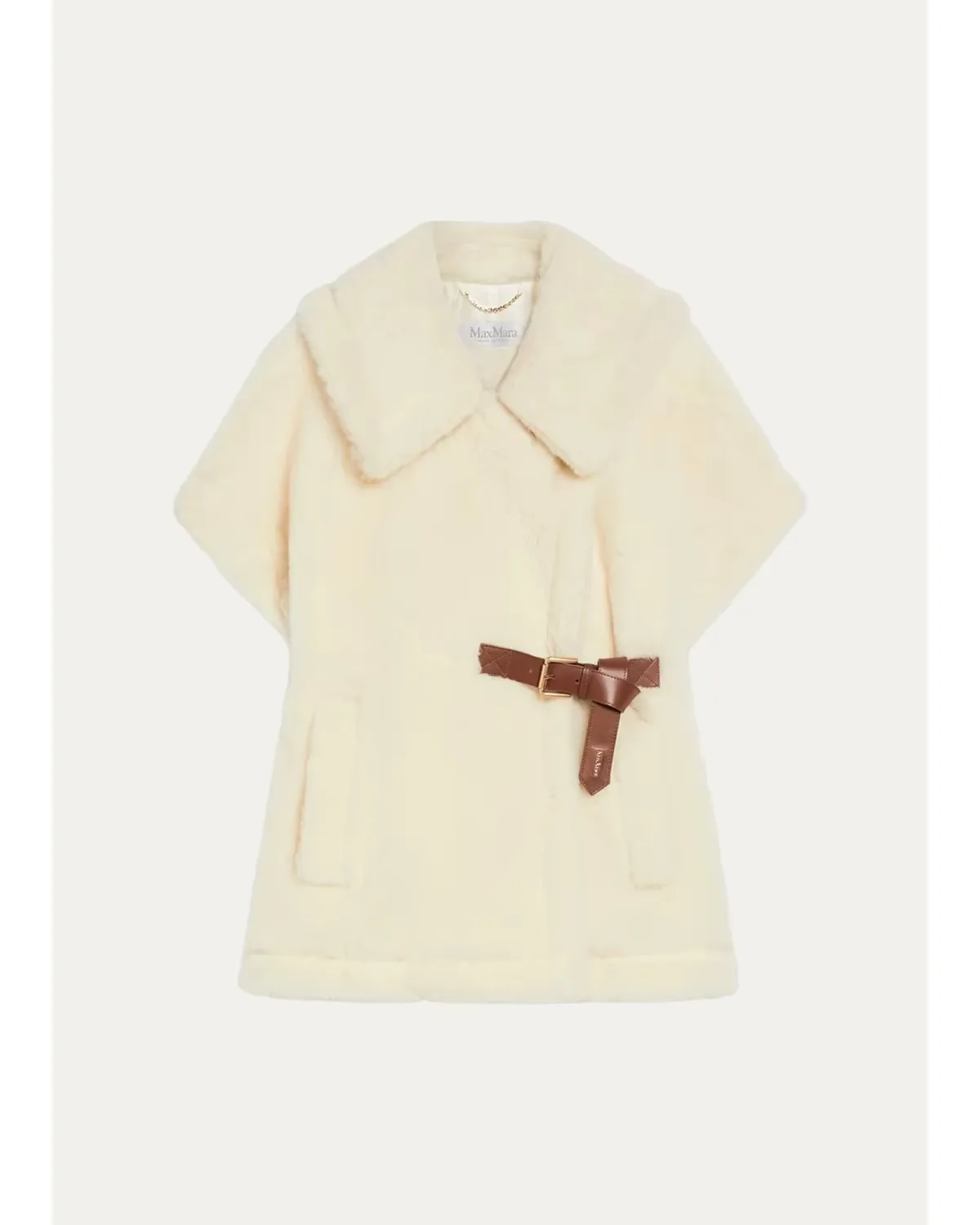 Alpaca and Wool Teddy Cape by Max Mara