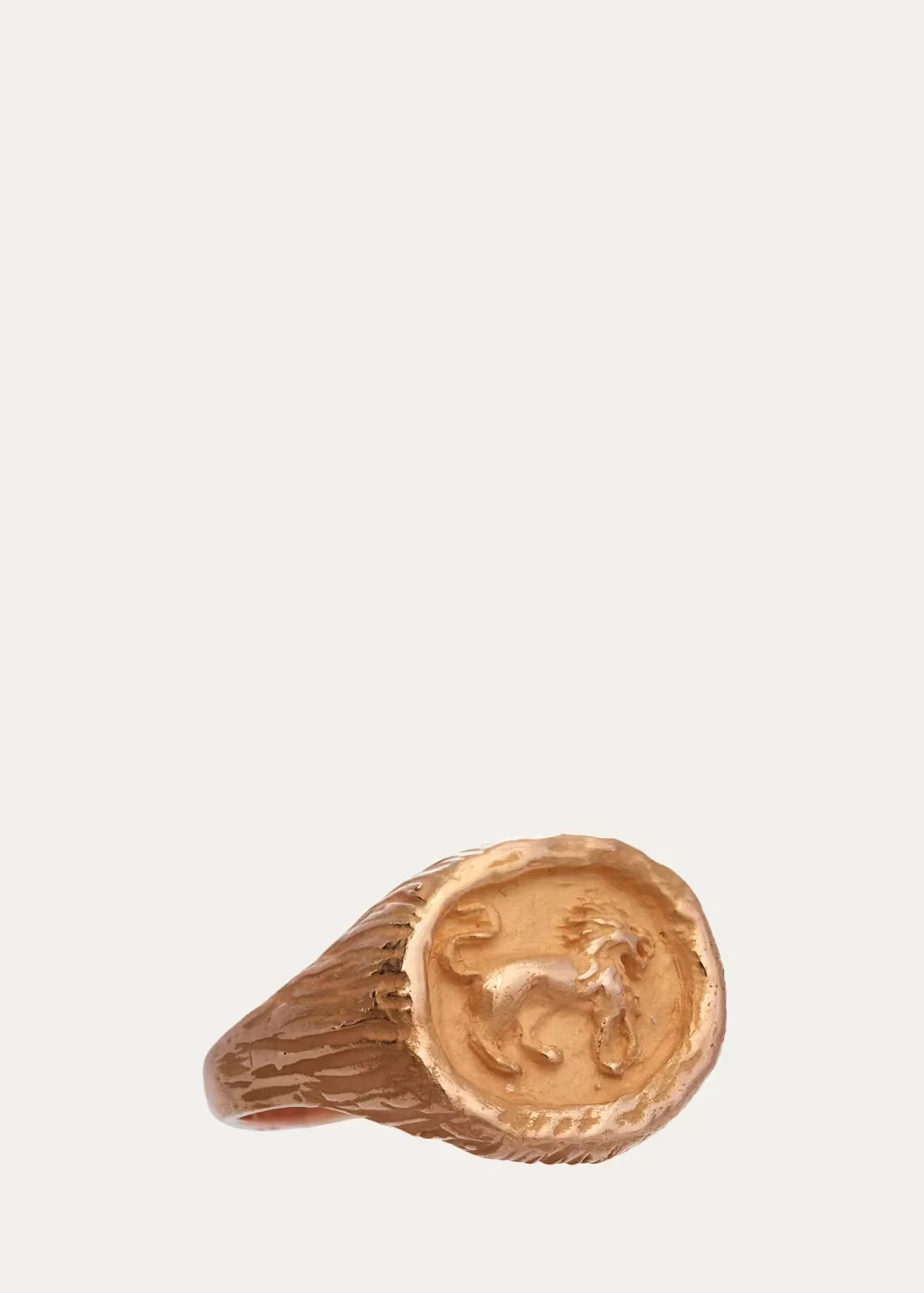 18K Yellow Gold Leo Zodac Ring by Sidney Garber