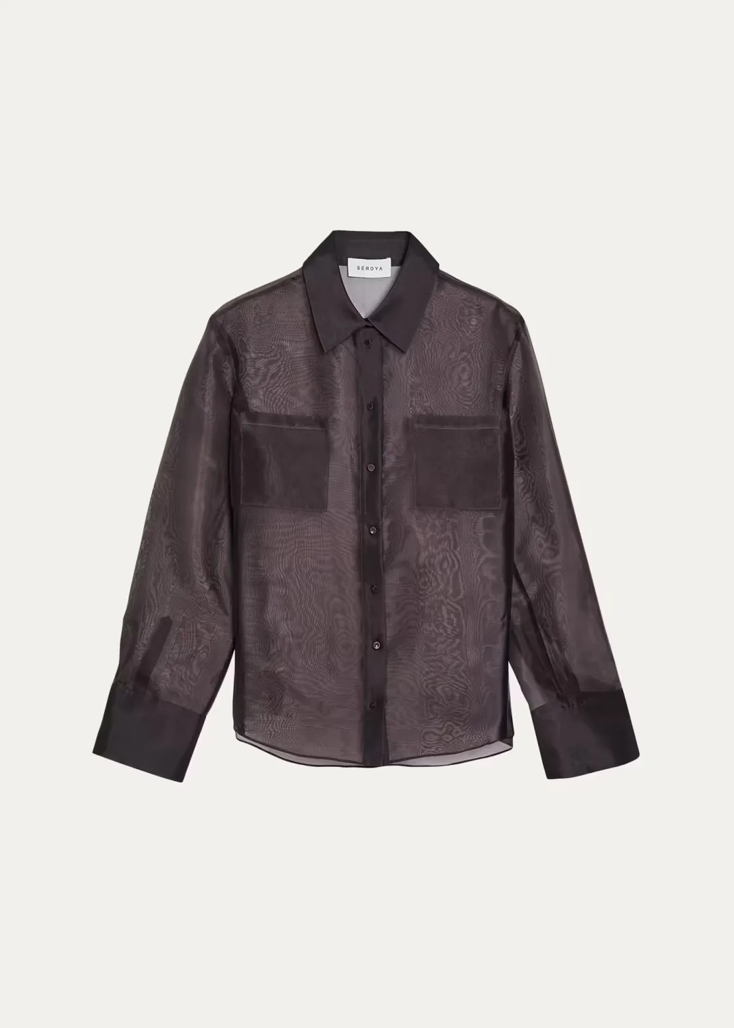 Estella Sheer Silk Organza Button-Down Shirt