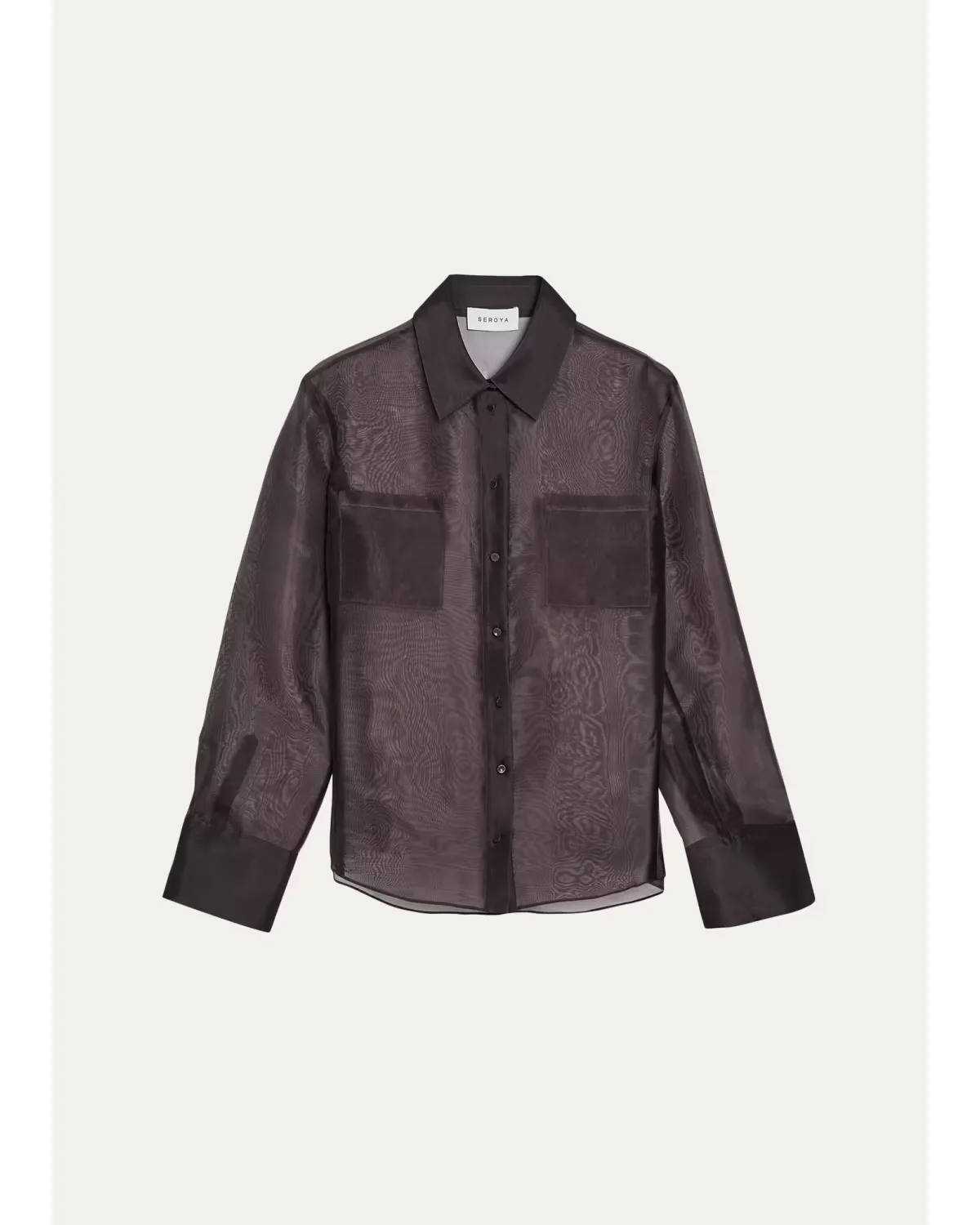 Estella Sheer Silk Organza Button-Down Shirt by SEROYA