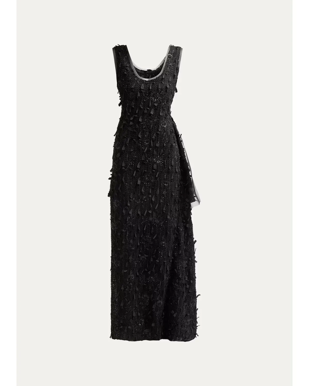 Side-Drape Textured Maxi Dress by A.W.A.K.E. MODE