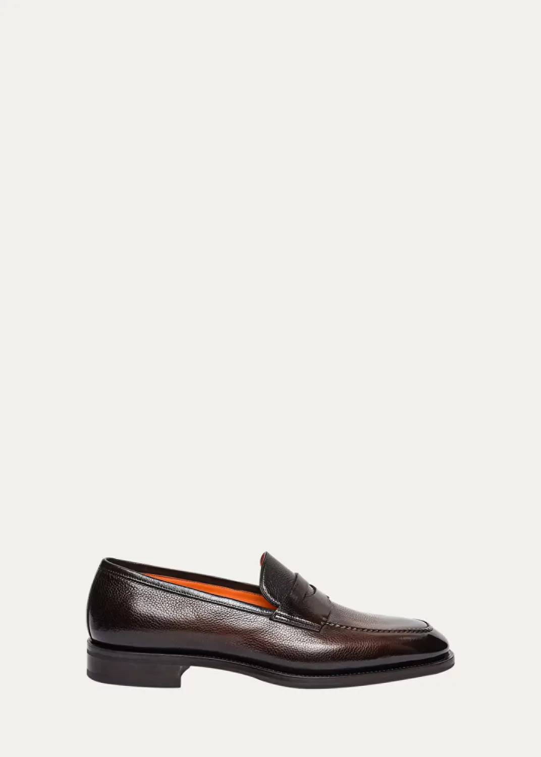 Gregor Grained Leather Penny Loafers by Santoni