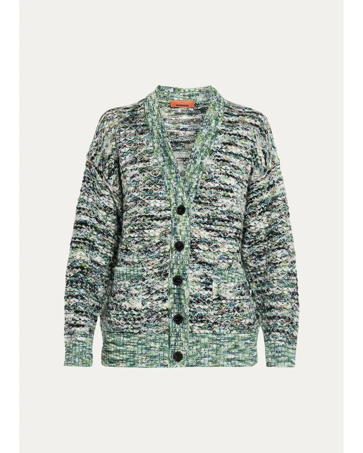 3D Wool-Blend Knit Oversized V-Neck Cardigan by Missoni