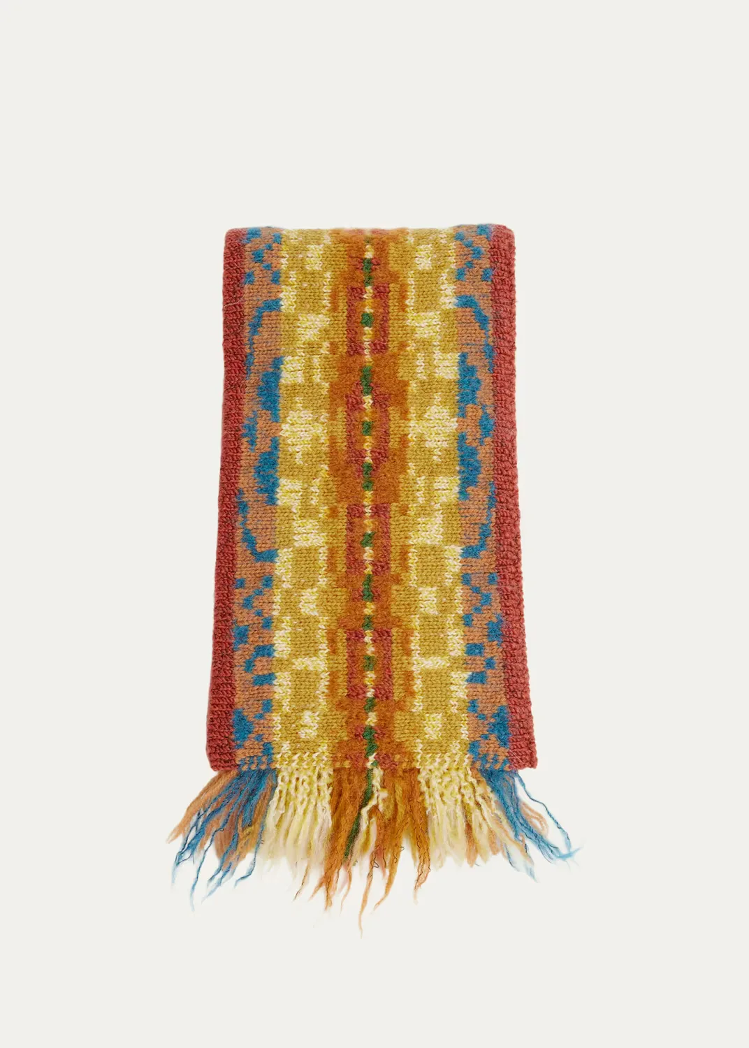 Wool Fair Isle Fringe Scarf by Dries Van Noten