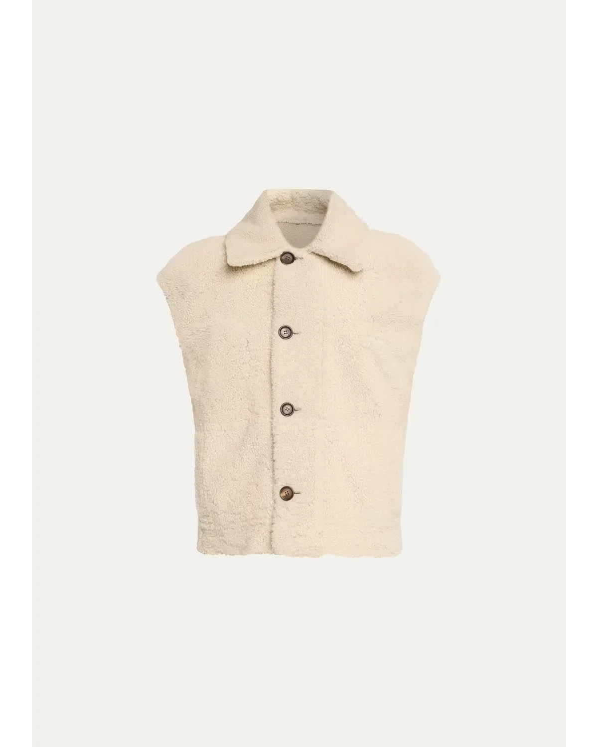 Reversible Suede & Lamb Shearling Vest by Brunello Cucinelli