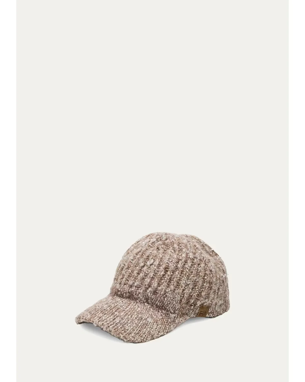 Cappello Sequined Rib-Knit Baseball Cap