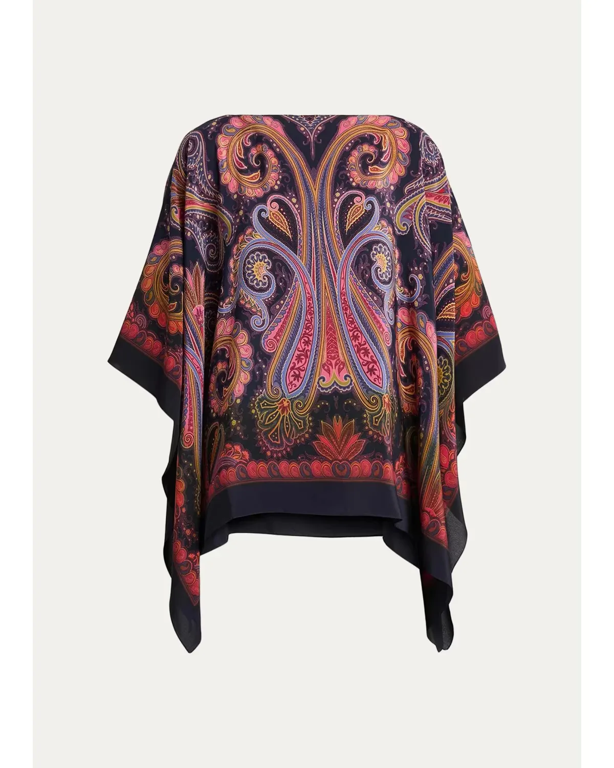 Paisley Degrad Silk Poncho Top by ETRO