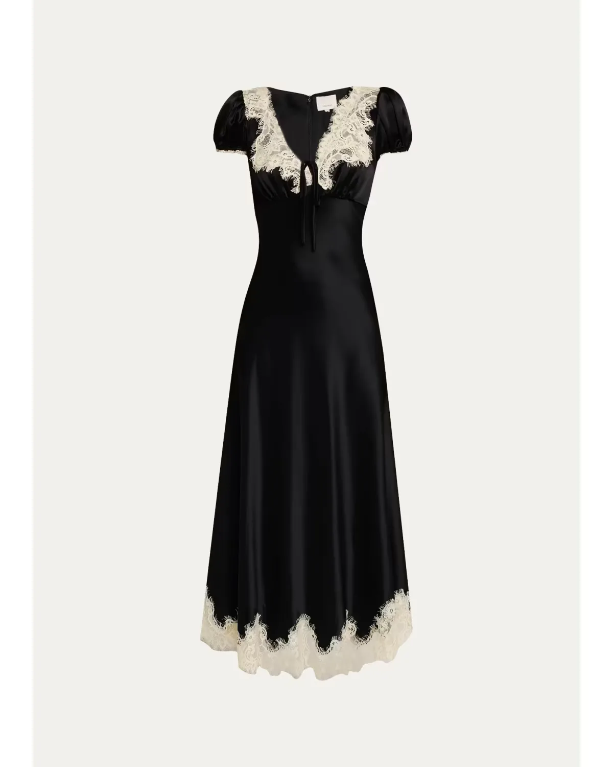 Sienne Lace-Trim Satin Midi Dress by Cinq  Sept